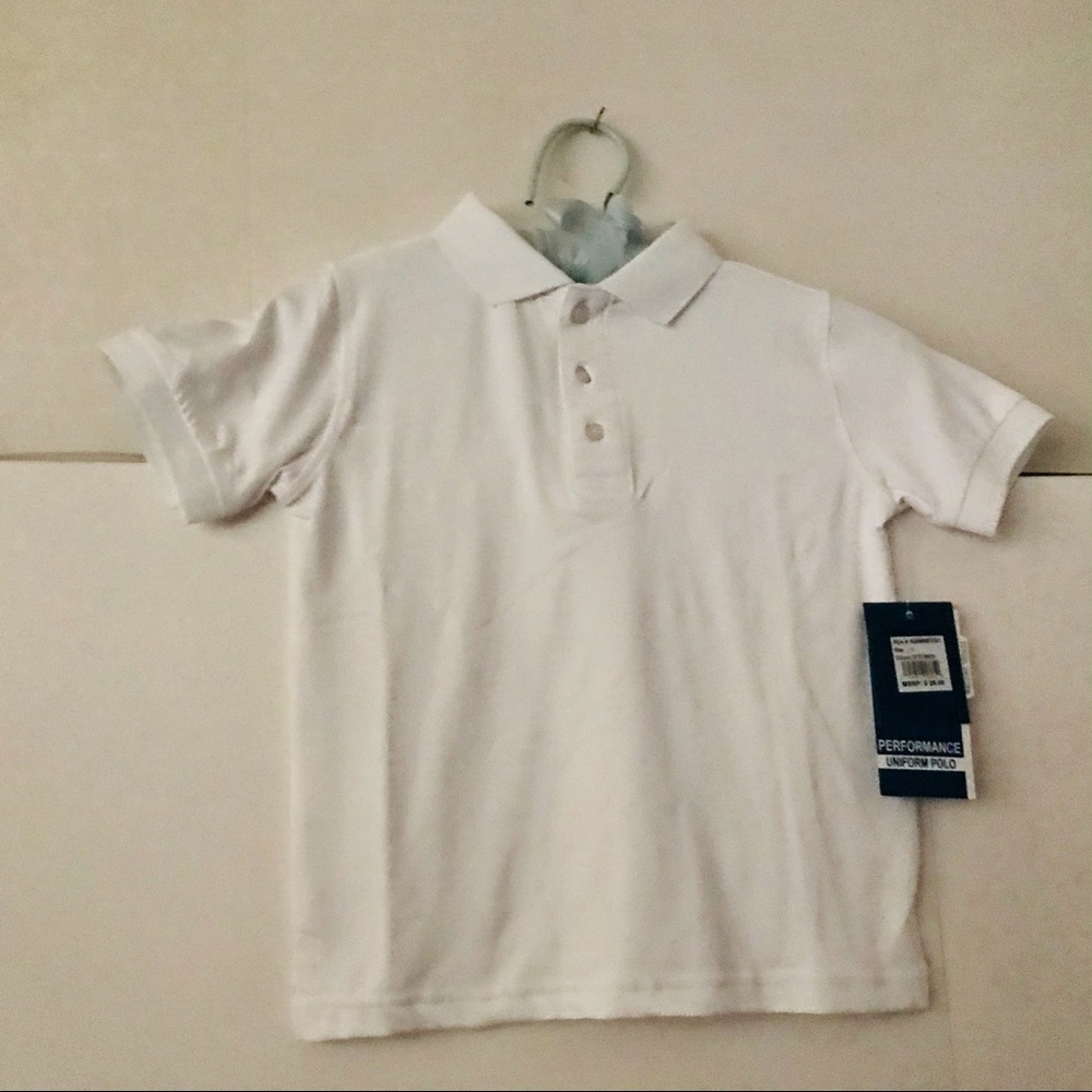 New Perry Ellis Boys Polo Shirt size Medium White